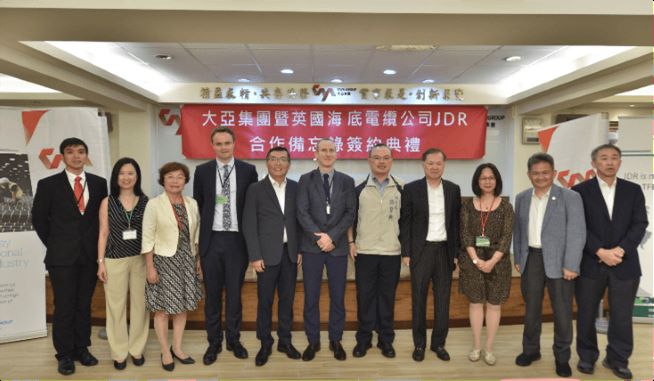 The Taya Group and the British submarine cable expert JDR Cable Systems (JDR), part of the TFKable Group, signed a MoU to explore collaboration and localisation opportunities including future construction and maintenance of the submarine cable in Taiwan